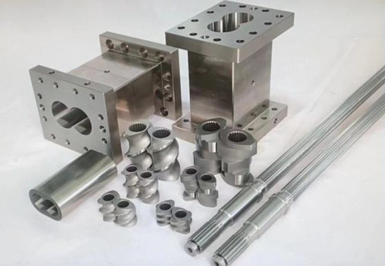 Anti Corrosion Double Screw Feed Barrel Plastic Extruders Machine Components For Puffed Food